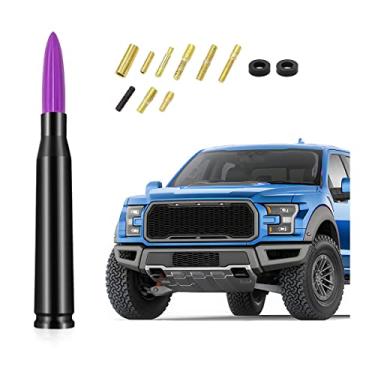 Imagem de Antena Bullet para carro, antena universal de substituição de caminhão, antena de rádio de carro, acessórios automotivos legais, amplamente compatíveis com a maioria dos carros, caminhões e SUVs (roxo