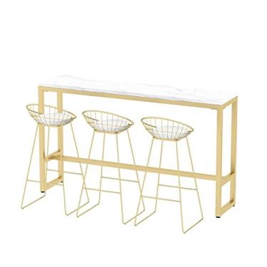 Imagem de Mesa de bar mesa de bar casa pela parede bar mesa e cadeira moderna cafeteria leite chá loja balcão de bar, cadeiras não incluídas casa (cor: 16040105)