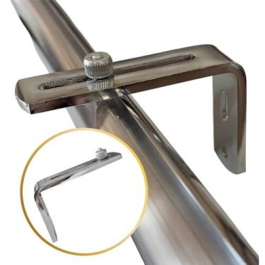 Imagem de Kit Suporte Arona Varão Suiço Simples Deslizante em L Cortina Wave 19 