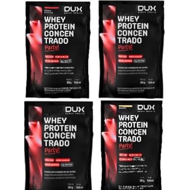 Imagem de Whey Protein 100% Concentrado Party! com 04 Sachês Sabores (Beijinho,Brigadeiro de Pistache,Churros e Romeu e Julieta)-Dux Human Health-Dux Nutrition
