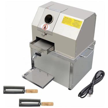 Imagem de Moedor de Cana de Açucar Elétrico Profissional com 3 Rolos, Aço Inoxidável, 110V 800W, TECHTONGDA, Prata