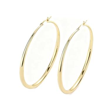 Imagem de Brincos de argola grandes hipoalergênicos grandes e infinitos para mulheres de 60 mm, Cobre, sem informações