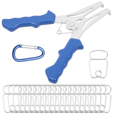 Imagem de LZVXTYM Kit de 20 peças de grampos de mola de esquadria para marcenaria, alicates com mola e anel organizador, molduras de acabamento de madeira, ferramentas de moldagem de coroa para oficina de