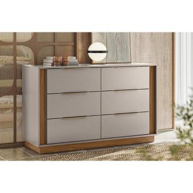 Imagem de Cômoda De Quarto Giardino C- 6 Gavetas Nogueira Touch-nude Prime - Demóbile