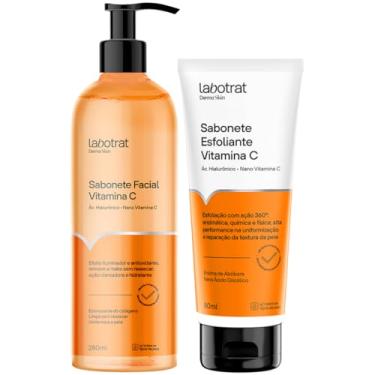 Imagem de Kit Sabonete Facial Liquido + Esfoliante Vitamina C Labotrat Dermo Skin Care Ação Secativa Rosto