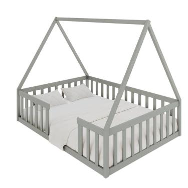 Imagem de Cama Casal Montessoriana Valentina Cinza