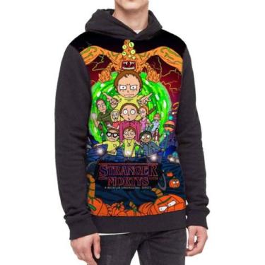 Imagem de Moletom Com Capuz Rick And Morty Strager Things Ref:617 - smoke, Preto