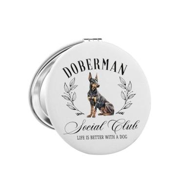 Imagem de Doberman Social Club Espelho Compacto Doberman Lovers Mirror Dobermans Dono Presente Dobermans Pinscher Presente para Cachorro Mãe Cachorro Pai