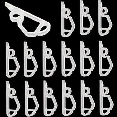 Imagem de Pacote com 60 clipes de luz de Natal brancos para calhas e telhas – sem necessidade de ferramentas, clipes de plástico resistentes para luzes de corda ao ar livre e decoração de férias – à prova de