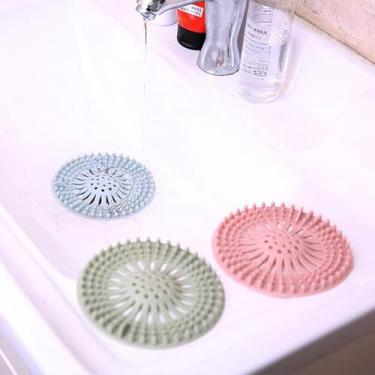 Imagem de Conjunto de capa de ralo de chuveiro de 4 peças, apanhador de cabelo de silicone de 14 cm, serve para banheira e pia, instalação simples