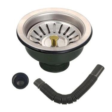 Imagem de Ralo Valvula Dreno De Pia 10x10 Filtro Sifao Tubo De Escoamento Casa Cozinha Lavanderia Lavabo Apartamento Restaurante