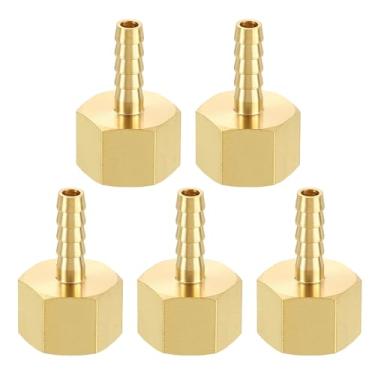 Imagem de METALLIXITY 5 peças de mangueira de latão para adaptador fêmea NPT 3/40.6 cm Barb x 1/10.2 cm NPT fêmea para sistemas de combustível automotivo, motocicleta, marítimo, caminhão, RV
