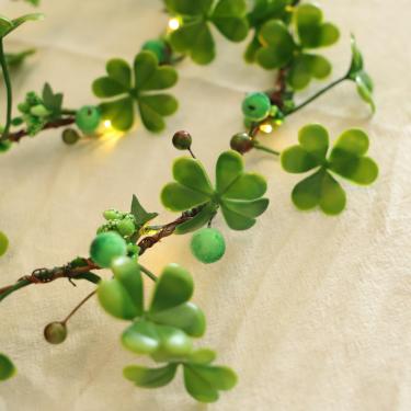 Imagem de MIYA LIFE Fio de cobre com 4 folhas de trevo de 10 pés 40 LEDs com o controle remoto e temporizador para primavera, pátio, aniversário, dia de Ação de Graças, festas temáticas sazonais, decoração de casa (verde)