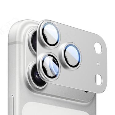 Imagem de Para iPhone 17 Pro Max Armor Filme de anel de lente de metal fosco de cobertura total (prata)