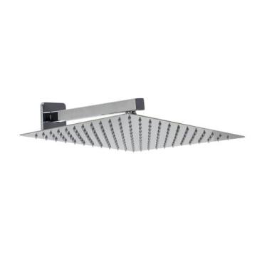 Imagem de Ducha Chuveiro Inox 30x30 cm com Braço Cano de Parede - AMG Metais