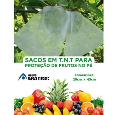 Imagem de 100 Sacos Em Tnt Para Proteção De Frutas No Pe 28 X 45 Cm - FRUTA PROT