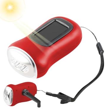 Imagem de Lanterna de manivela | Lanterna de campismo com manivela | com alça brilhante, à prova de intempéries, à prova d'água, lâmpada solar para iluminação de barraca de barco de sobrevivência ao ar livre