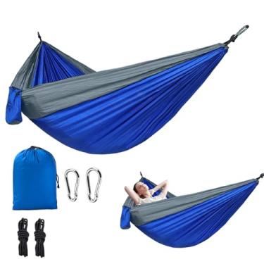 Imagem de Rede para mochila | Rede multipessoas ao ar livre - Berços de acampamento com 2 alças de árvore, balanço de viagem para uma ou duas pessoas, para quintal, pátio, jardim, praia