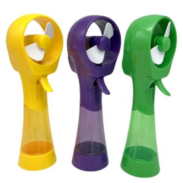 Imagem de SEITG Pacote com 3 ventiladores de água portáteis Elite alimentados por bateria Ventilador de resfriamento externo pessoal (amarelo/roxo/verde)