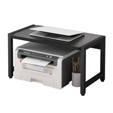 Imagem de Suporte de impressora com armazenamento para mesa, estante de mesa de altura ajustável, organizador de prateleira, mesa de elevação pequena para impressora de escritório doméstico para leitor de