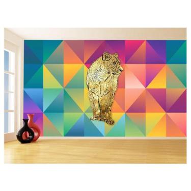 Imagem de Papel De Parede Animais Pop Art Leoa Colorido 3,5M Pxa455 - Você Decor