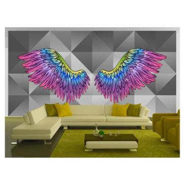 Imagem de Papel De Parede 3D Arte Asas Selfie Insta Cores 3,5M Tra262 - Você Dec