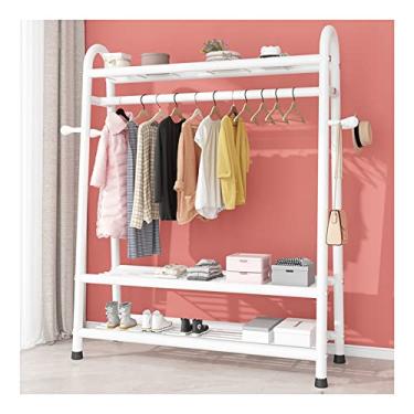 Imagem de LULUMAIC Trilhos de pendurar para secadora de roupas resistentes, poste de pendurar para quarto, loja de varejo/preto/120 cm (branco 120 cm)