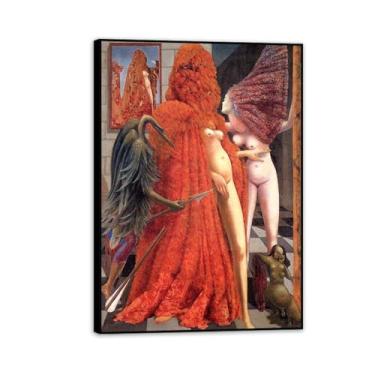 Imagem de Pôster Max Ernst Trajes da Noiva Reproduções de Pinturas Famosas Surrealismo Arte de Parede Tela Max Ernst Decoração de Parede para Presentes de Sala de Estar 55x40 cm Moldura Preta