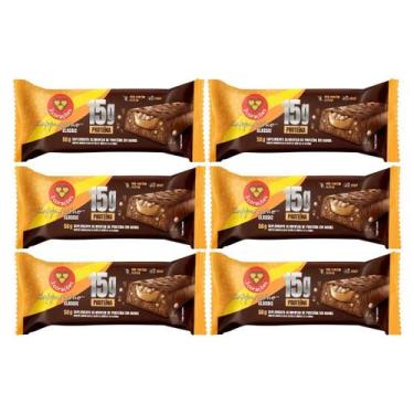 Imagem de Kit 6 Barra 15G Proteina Cappuccino Classic 50G 3Corações