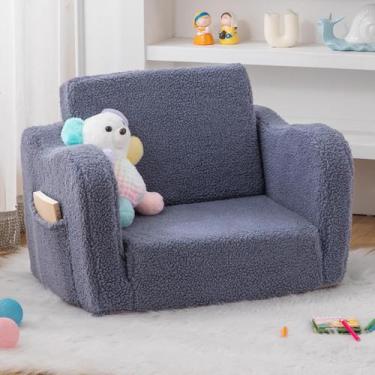 Imagem de Sofá Sillón Plegable 2 en 1 para Niños Pequeños SUFUS Gris Oscuro