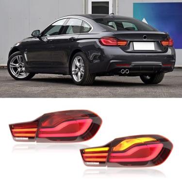 Imagem de JOLUNG Luzes traseiras compatíveis com as séries 4 M4 GTS F32 F33 F36 F82 F83 2013-2020, DRL luzes traseiras de seta, luzes traseiras de neblina de ré, 1 par (preto)