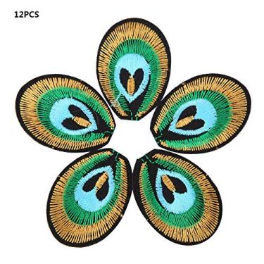 Imagem de Acouto Conjunto de 12 Peças de Remendos Bordados para Costura, Apliques de Roupas, Artesanato, Bolsas de Decoração, Chapéus e Camisetas - Solução de Reparo Perfeita para Roupas Rasgadas Com Lindos Desenhos de Pavão