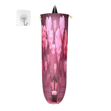 Imagem de Wassud Balão romântico rosa 1 pacote suporte de saco de plástico, suporte de parede para saco de mercearia, armazenamento de cozinha para decoração de despensa de cozinha em casa