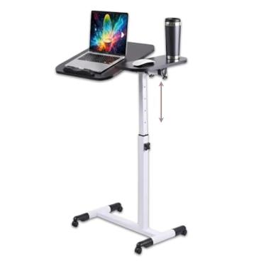 Imagem de Japard Mesa portátil para laptop, mesa móvel pequena, design inclinável, painel giratório de 360°, altura ajustável, ideal para escritório em casa e uso escolar, preto