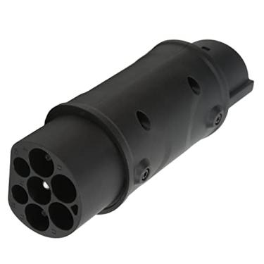 Imagem de Asixxsix Adaptador de Conector de Carregador EV Tipo 1 para Tipo 2, Adaptador de Carregamento de Veículo Elétrico Retardador de Chama, Adaptador de Carregamento EV, Adaptador Charer EV