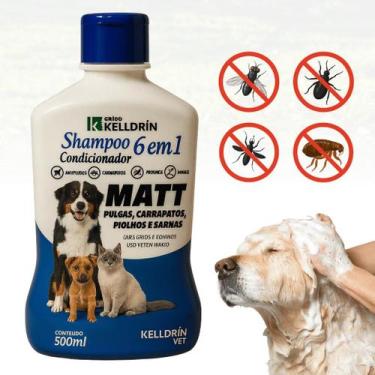 Imagem de shampoo kelldrin matt 6 em 1 anti pulgas e carrapatos 500ml