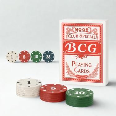 Imagem de Kit Para Poker Completo com 24 Fichas Numeradas + Baralho BCG Premium; Jogo de Cartas Poker Hold’em; Para Família, Amigos, Viagem, Festa e Treinamento de Jogadores Iniciantes e Avançados