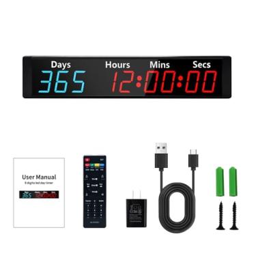 Imagem de LUCKY TIME Relógio de contagem regressiva de Natal, contagem regressiva de dia de cálculo automático/temporizador de contagem regressiva de 999 dias atualizado para exame de férias de aposentadoria