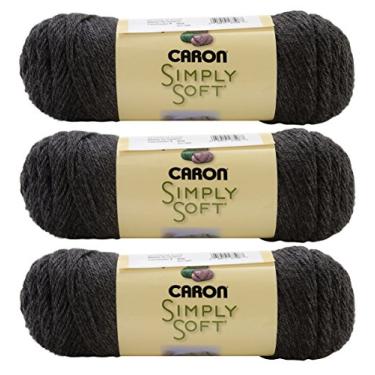 Imagem de Caron Bulk Buy Simply Soft Heather Yarn (pacote com 3), #H9700h-9508-charcoal, 3-Pack, 3