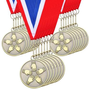 Imagem de Quelay 30 medalhas de 5 cm para vencedor de prêmios em massa com fitas de pescoço Troféu de Metal Prêmio Presente para Crianças Estudantes Adultos Participação Escolar Graduação Competições (Trabalho