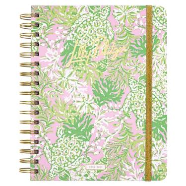Imagem de Lilly Pulitzer Agenda diária 2024-2025, agenda grande datada de agosto de 2024 a dezembro de 2025, agenda semanal com adesivos, bolso e encadernação em espiral, agenda de capa dura (Beach Cruiser)