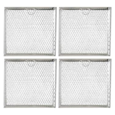 Imagem de Eagles 4 peças de substituição de filtro de graxa para micro-ondas compatíveis com GE WB02X11534 Samsung DE63-00666A, filtro de malha de graxa de alumínio 6-3/8 x 6-3/4 x 3/81.3 cm