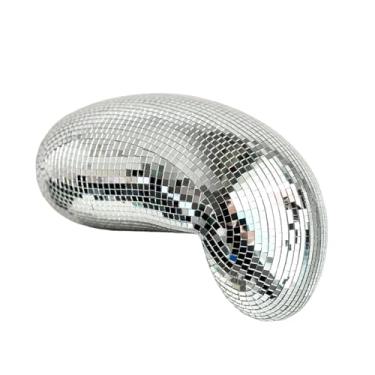 Imagem de Baoblaze Bola de Discoteca Derretida Decorativa, Escultura Moderna e Brilhante de Discoteca Feita à Mão, Bola de Espelho Estética para Sala de Estar,