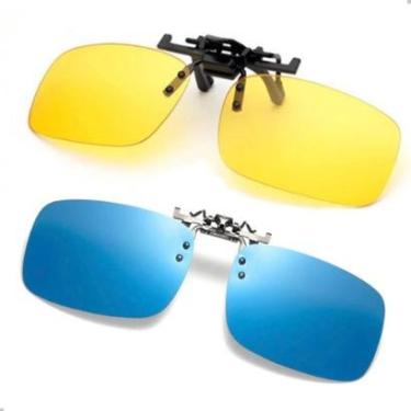 Imagem de Kit 2 Clip On Encaixa Oculos De Grau Polarizado Uv Motorista Dirigir-Masculino