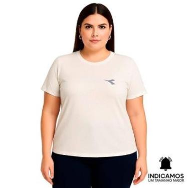 Imagem de Camiseta Diadora Small Logo Plus Size Feminina - Off White G3-Feminino