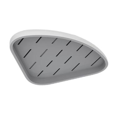 Imagem de Mingzhe Prateleira de Canto de Banheiro, Prateleira Plástico Montada na Parede para Organizador Armazenamento Shampoo, Chuveiro, Plástico Grosso e Inodoro Com Suporte Carga (Cinza)