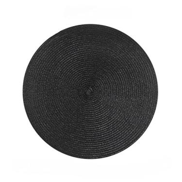 Imagem de Jogo Americano kit 4 ou 6 Peças Mesa Sousplat Cozinha Redondo Jantar Descanso de Prato(Preto×4)