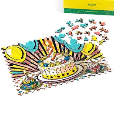 Imagem de Quebra-Cabeça Pop Art Festa com Peças Temáticas de Madeira - Puzi