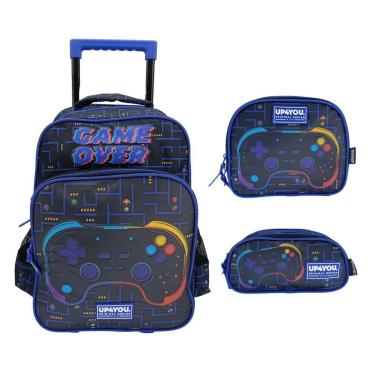 Imagem de Kit Mochila De Rodinha + Lancheira + Estojo Game 42122-Masculino