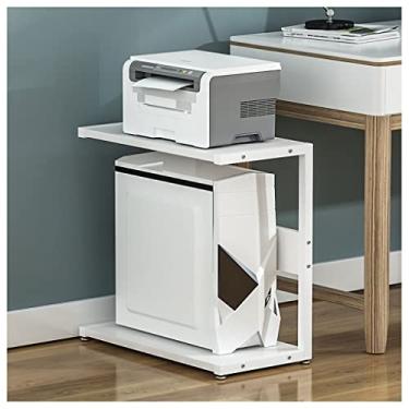 Imagem de Moisture Desktop Printer Stand Desk Small Printer Stand Home Heavy Duty Desktop Copiadora Rack de armazenamento de arquivos Prateleira de armazenamento de suprimentos de escritório Suporte de